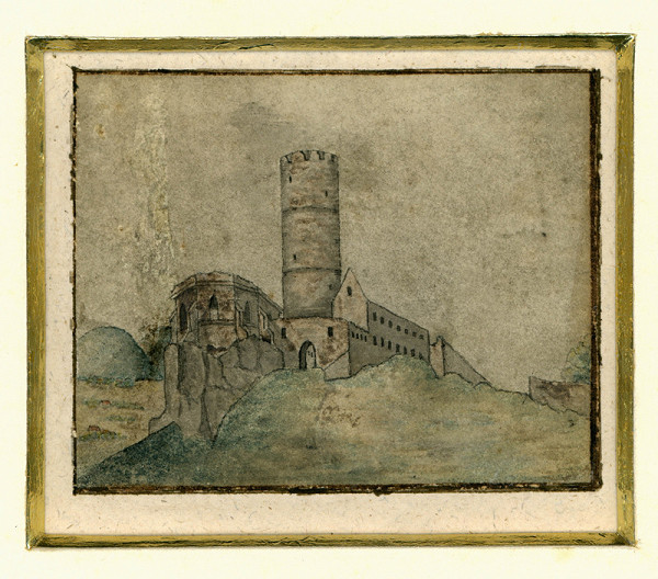 Karel Hynek Mácha - Bezděz od severovýchodu I, kresba Karla Hynka Máchy 