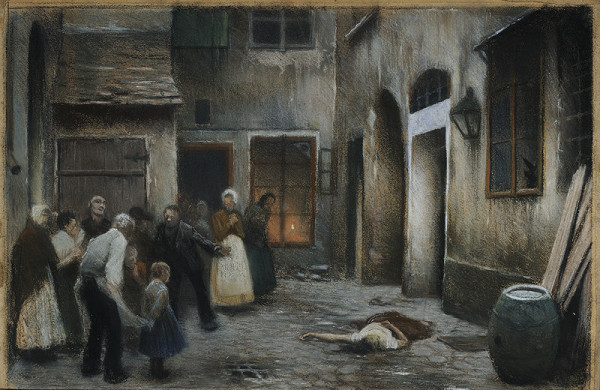 Jakub Schikaneder - Studie k obrazu Vražda v domě 