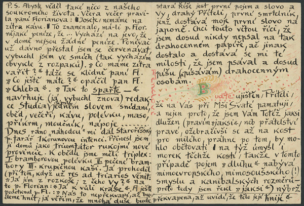 Jakub Deml - Dopis Jakuba Demla Matěji Fenclovi z roku 1909 