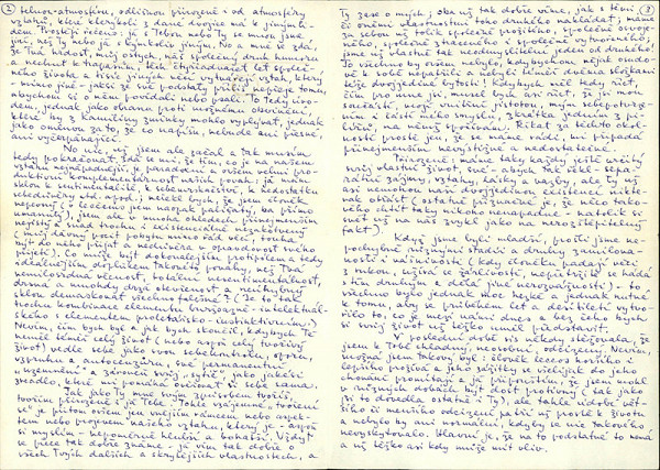 Václav Havel - Dopis Olze č. 42. z 9. 8. 1980 (ukázka 2. a 3. strany) 