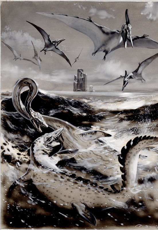 Zdeněk Michal Burian - Ilustrace k dílu J. Augusty: Zavátý život – Dračí skála 